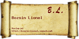Bozsin Lionel névjegykártya